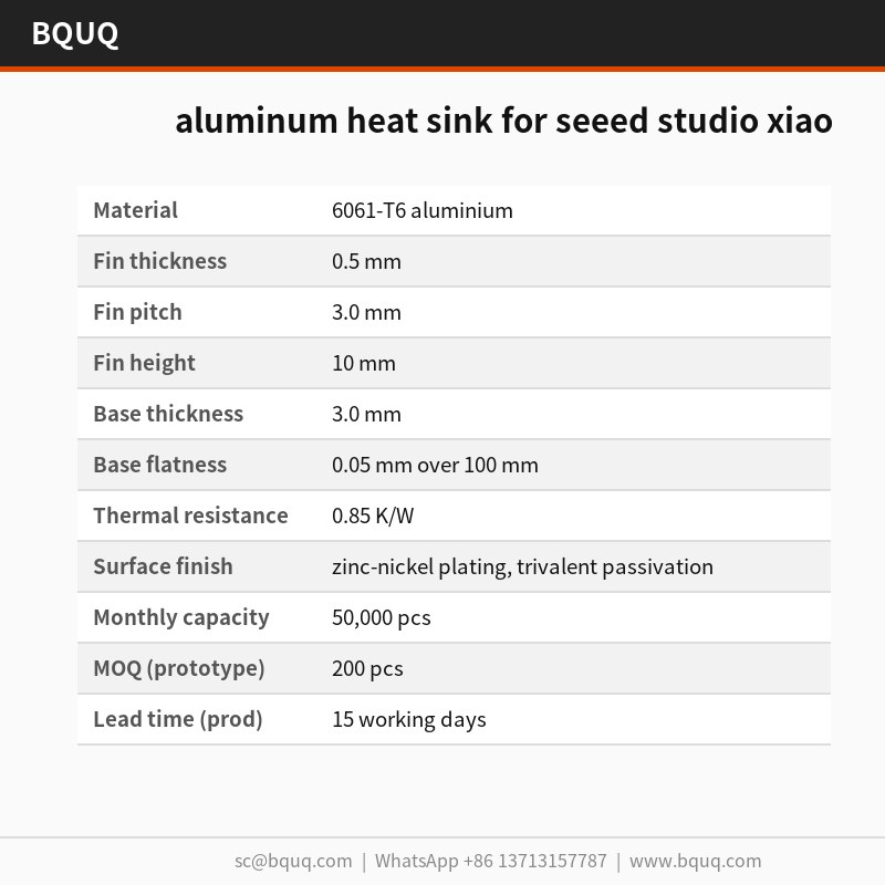 Seeed Studio XIAO için alüminyum ısı emici